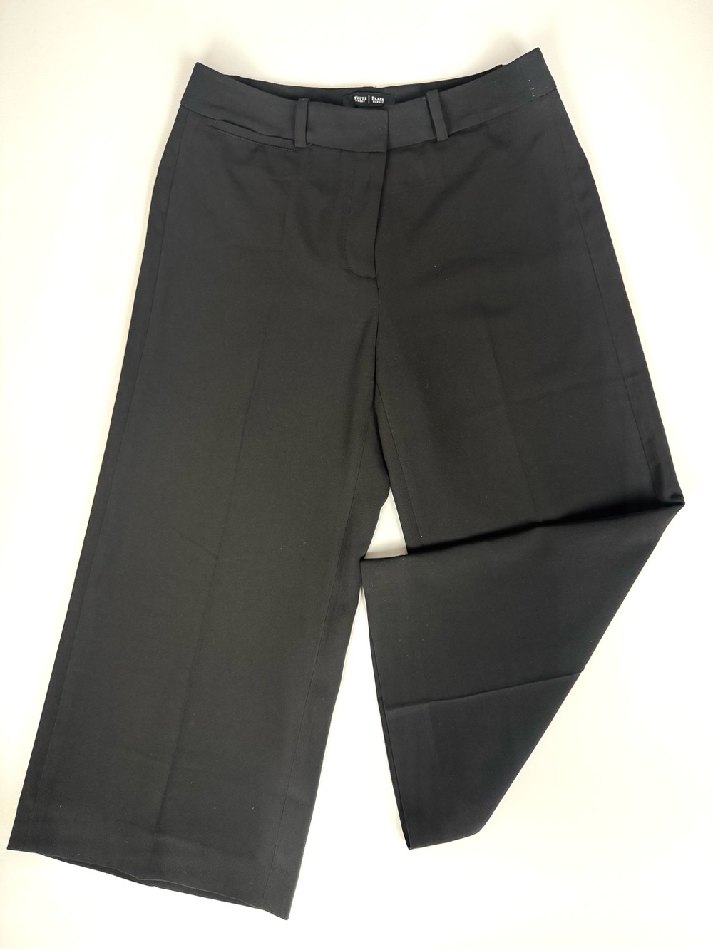 White House Black Market Black Ankle-Length Wide-Leg Trousers Size 4R
